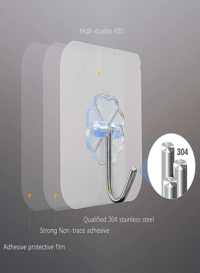 QUEBERS Photo Frame Hooks for Without Drilling, Self Adhesive Hooks for Heavy Duty Strong Nail Free for Hanging Photo Frame, Clock, Kitchen Accessories Items (Flower Hook, Pack of 24) - Image 2